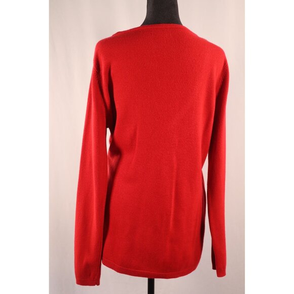 New York & Company Womens V-Neck Red Sweater Size L - Picture 3 of 12